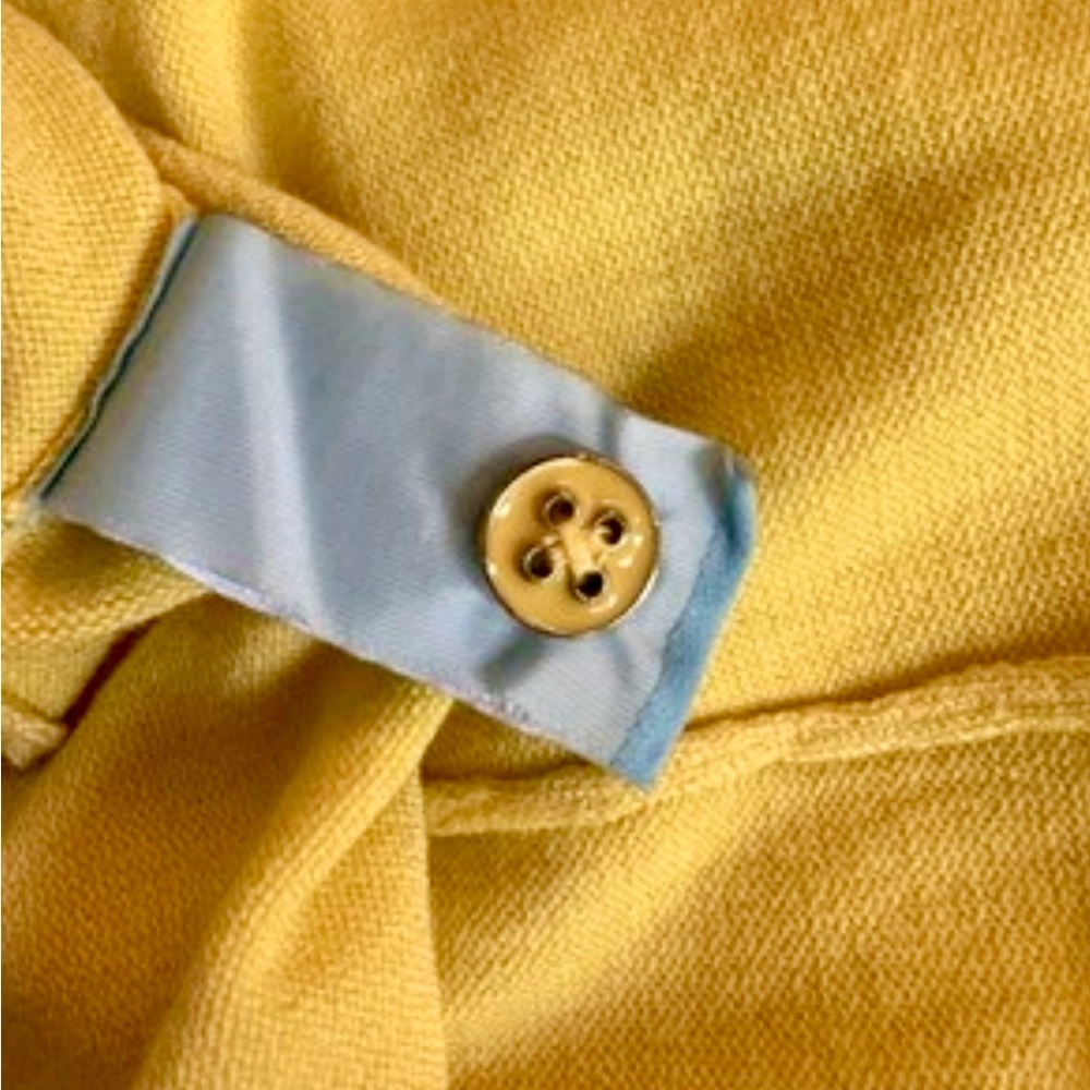 J. McLaughlin Jamey Yellow Sweater Sm Long Sleeve Pullover Crewneck Button Cuff - Picture 5 of 8